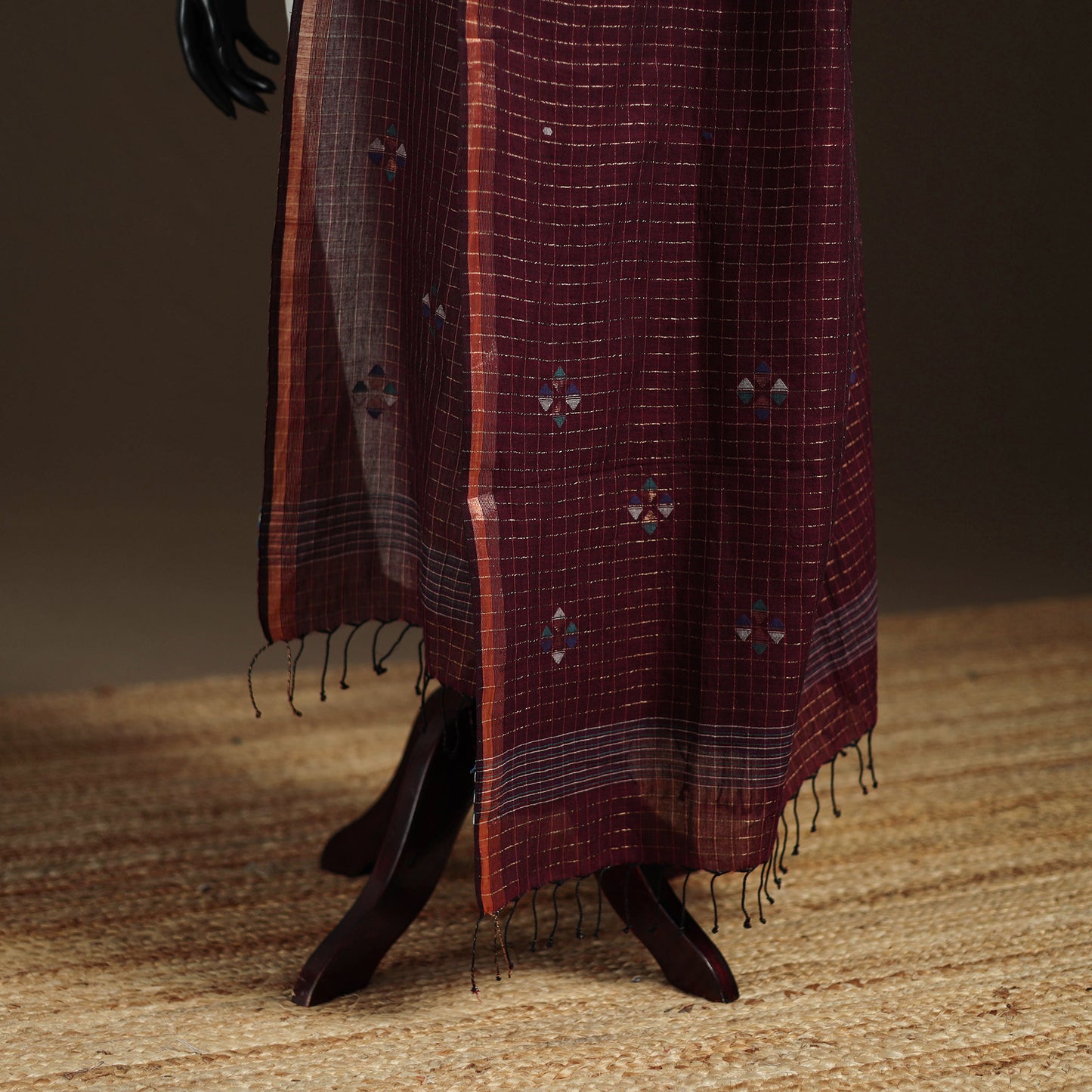 Pure Handloom Cotton Bengal Jamdani Dupatta 23