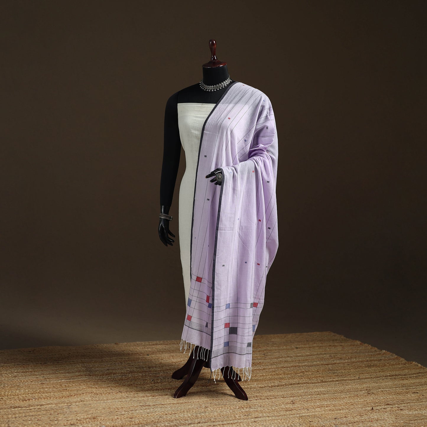 Pure Handloom Cotton Bengal Jamdani Dupatta 24