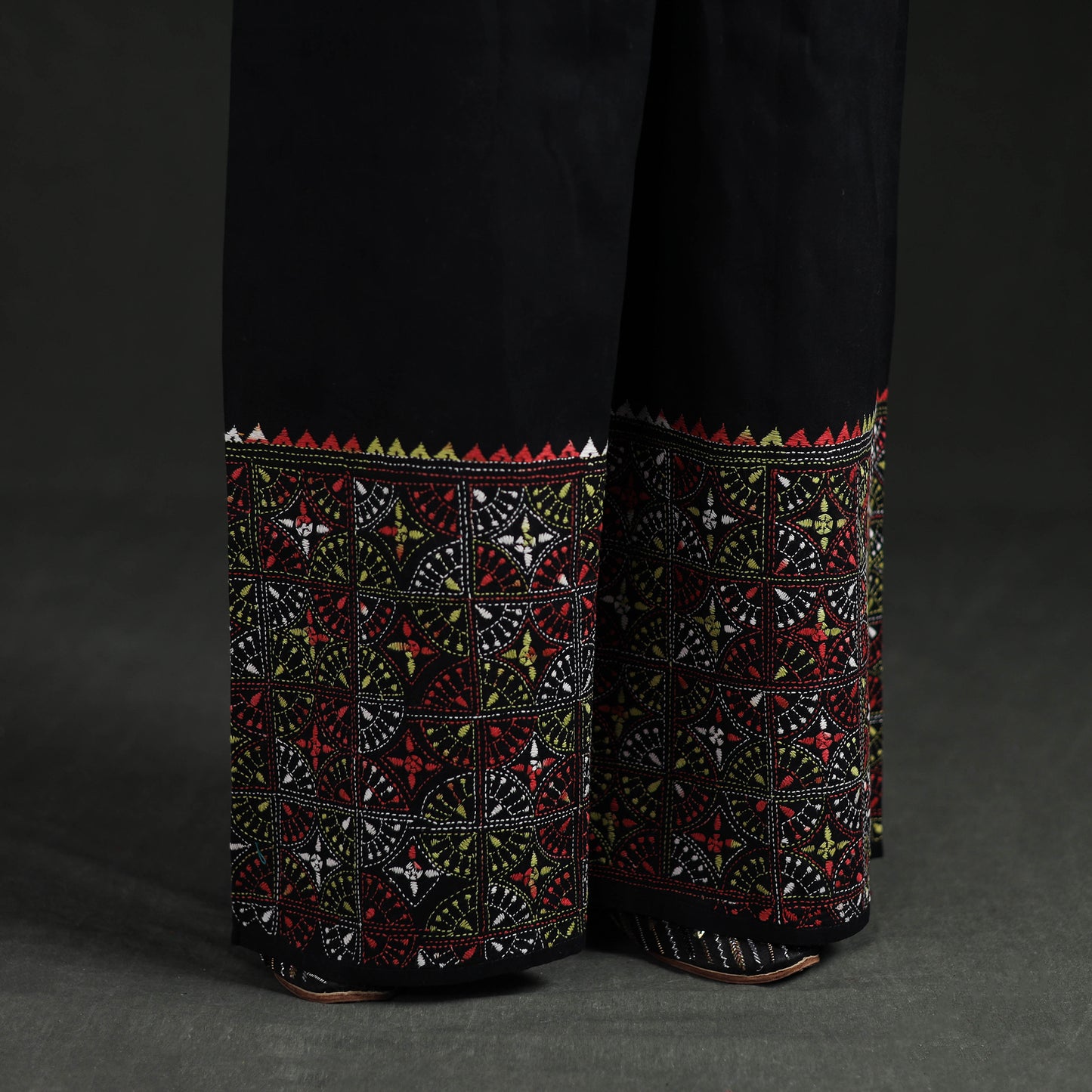 Bengal Kantha Hand Embroidered Cotton Palazzo 76