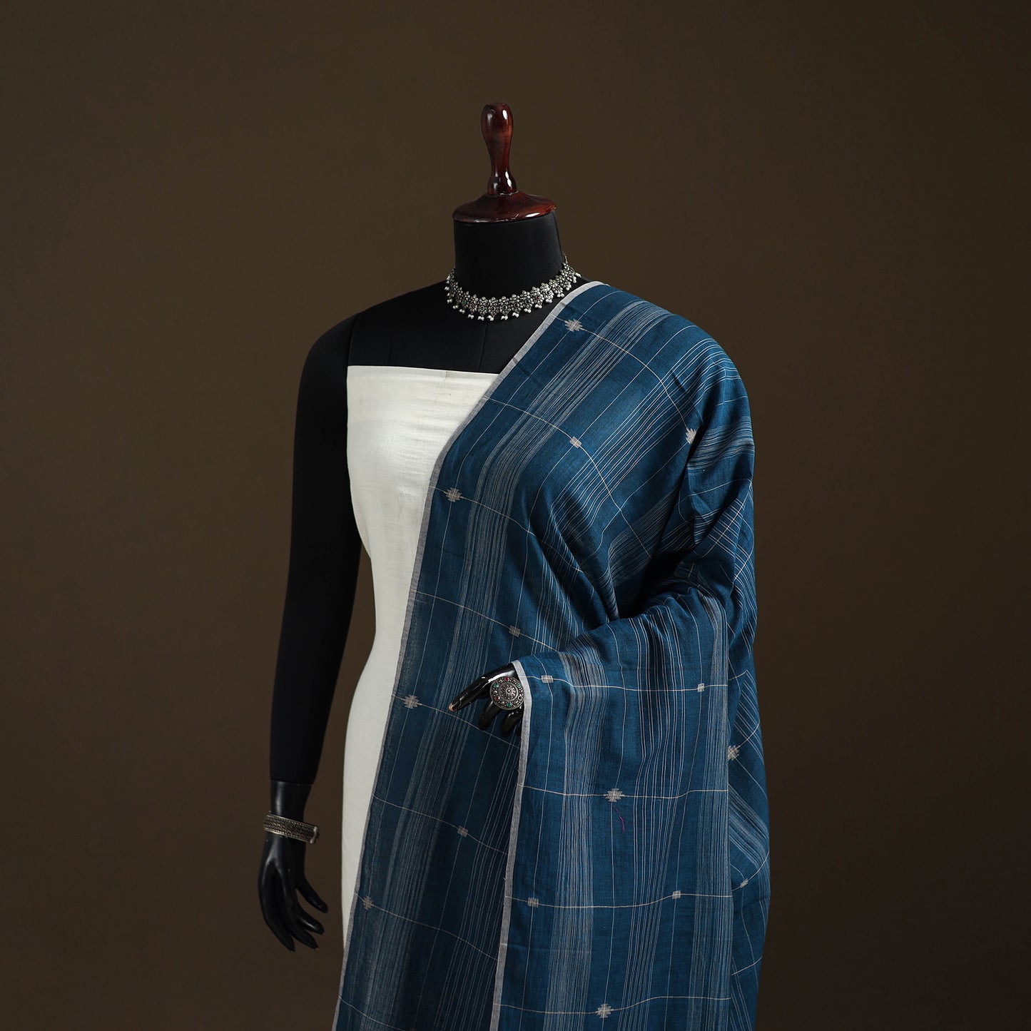 Pure Handloom Cotton Bengal Jamdani Dupatta 25