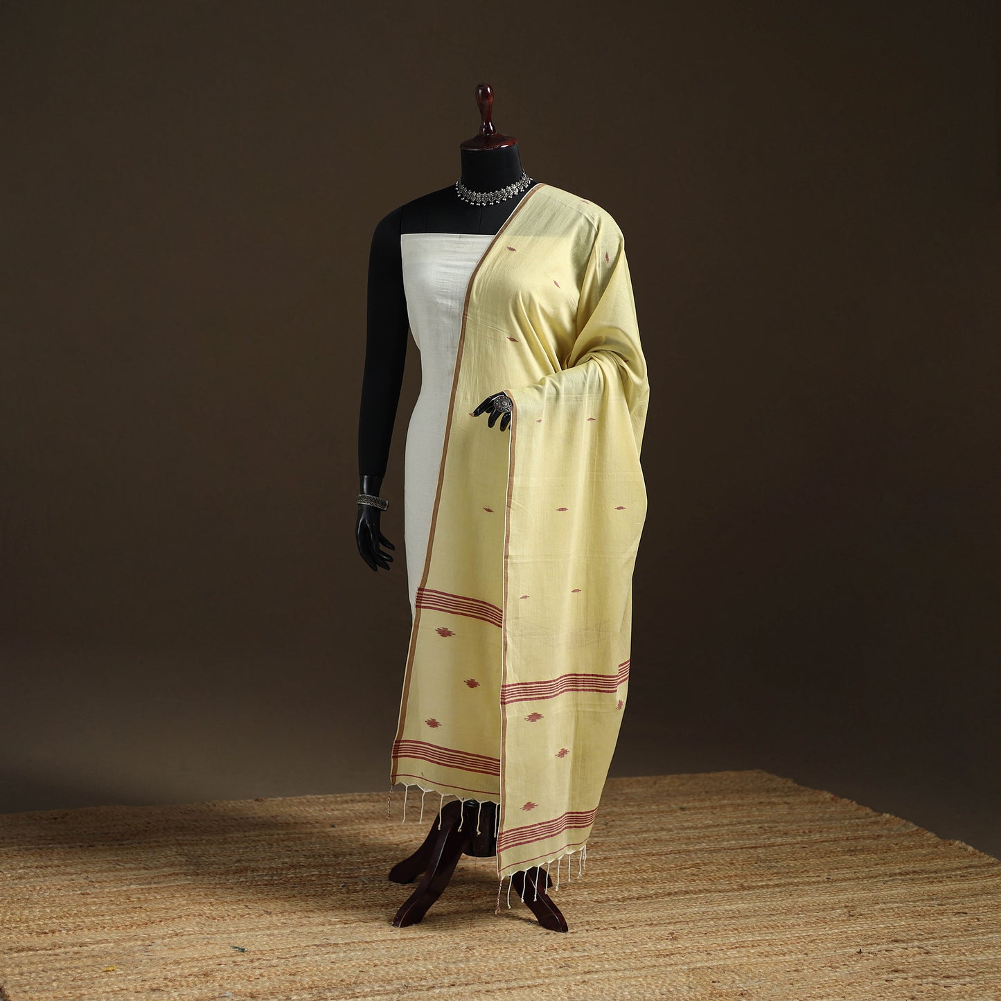 Pure Handloom Cotton Bengal Jamdani Dupatta 26