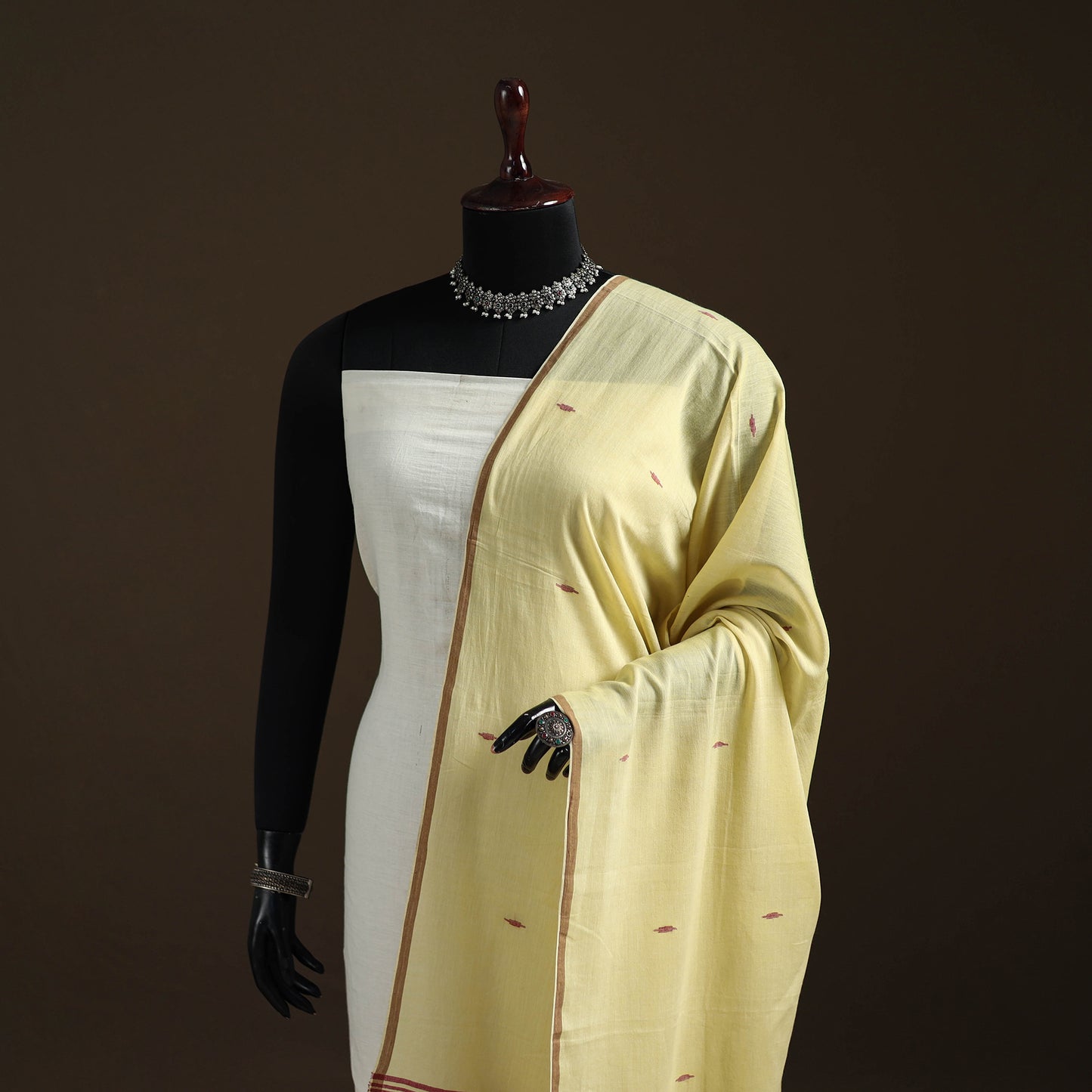 Pure Handloom Cotton Bengal Jamdani Dupatta 26