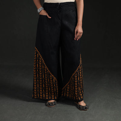Bengal Kantha Hand Embroidered Cotton Palazzo 78