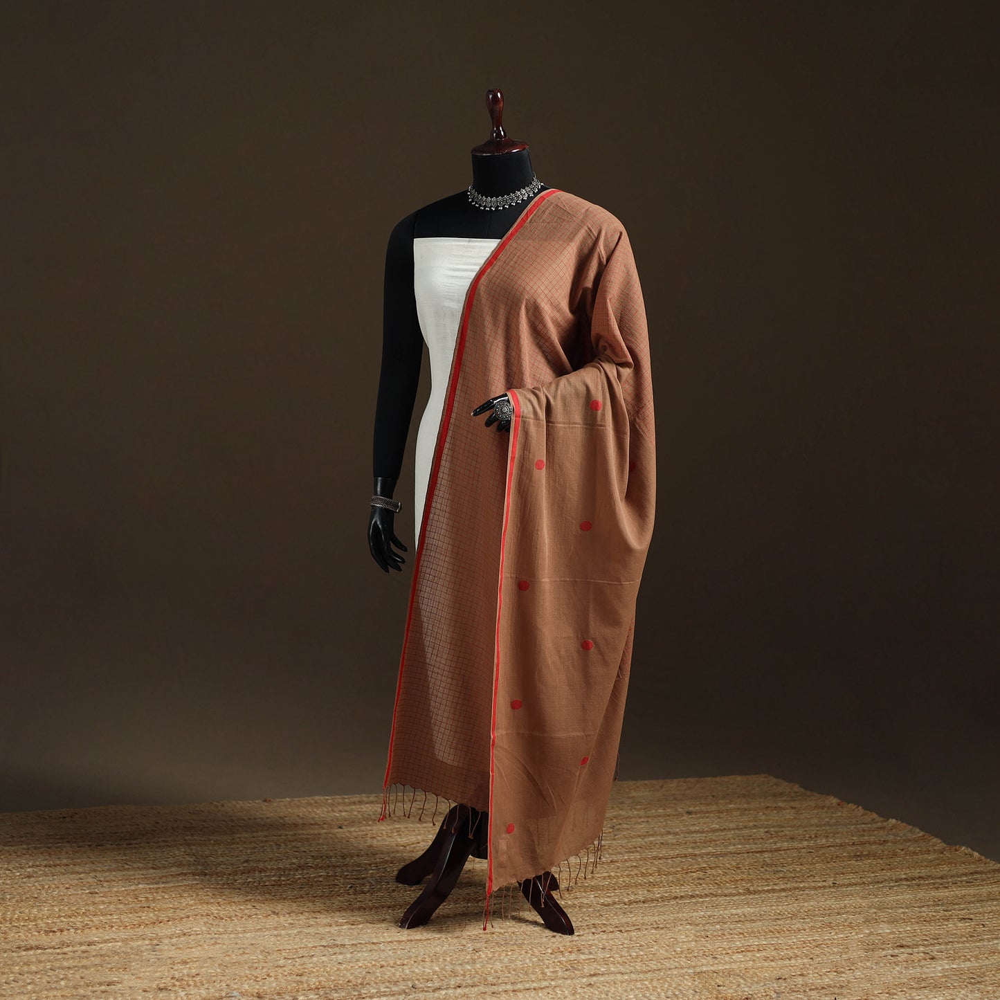Pure Handloom Cotton Bengal Jamdani Dupatta 27