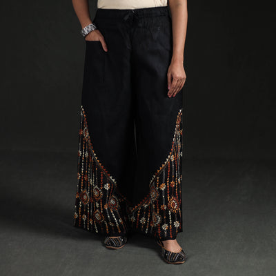 Bengal Kantha Hand Embroidered Cotton Palazzo 79