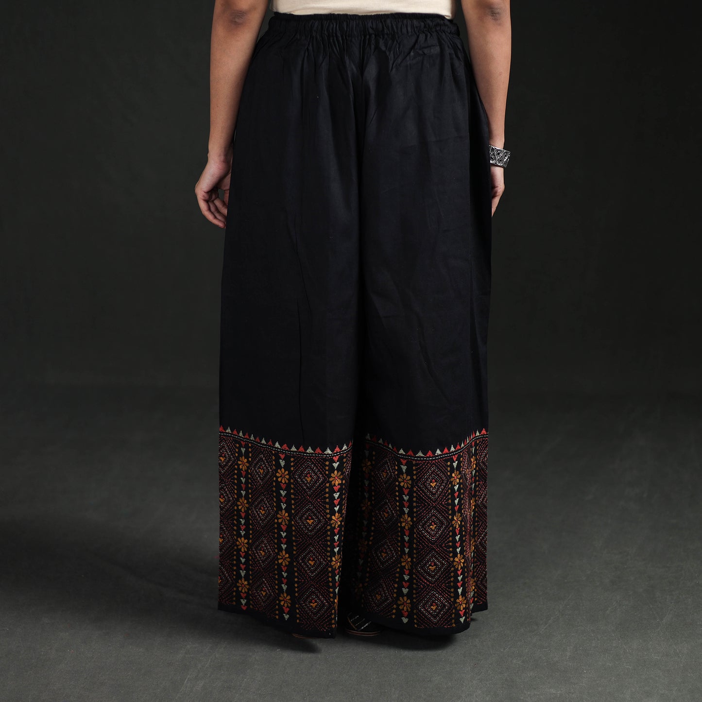 Bengal Kantha Hand Embroidered Cotton Palazzo 80