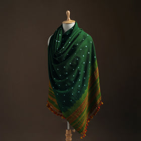 Kutch Bandhani Tie-Dye Handwoven Merino Wool Shawl 10
