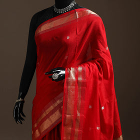 Handloom Buti Maheshwari Saree with Zari Border 37