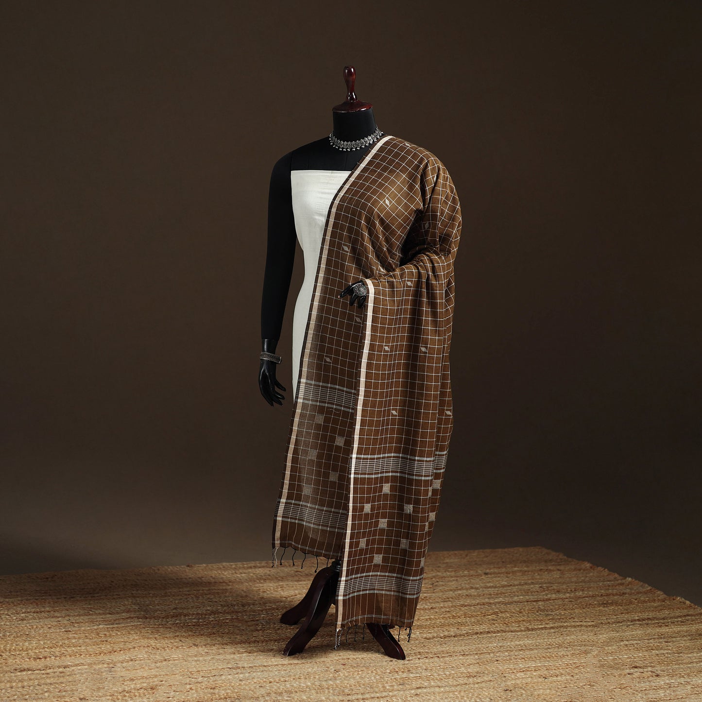 Pure Handloom Cotton Bengal Jamdani Dupatta 32
