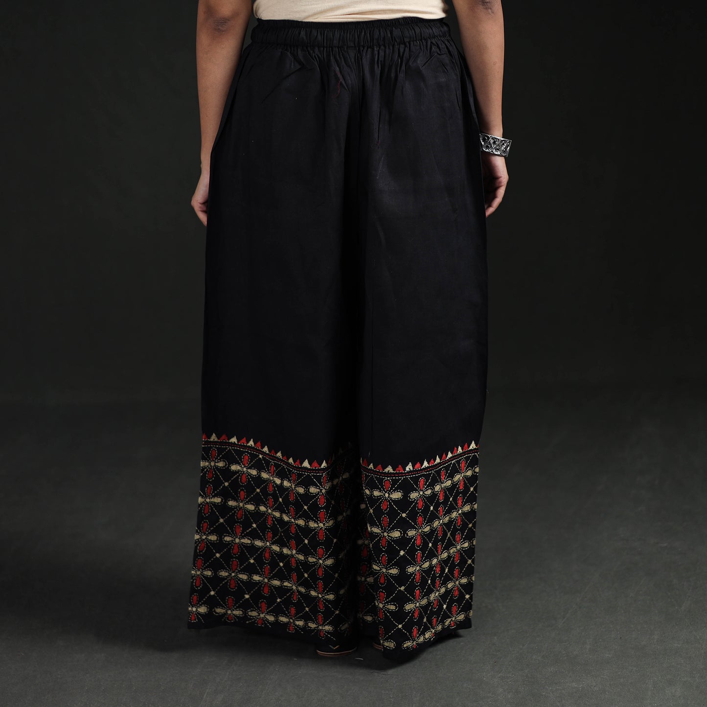 Bengal Kantha Hand Embroidered Cotton Palazzo 81