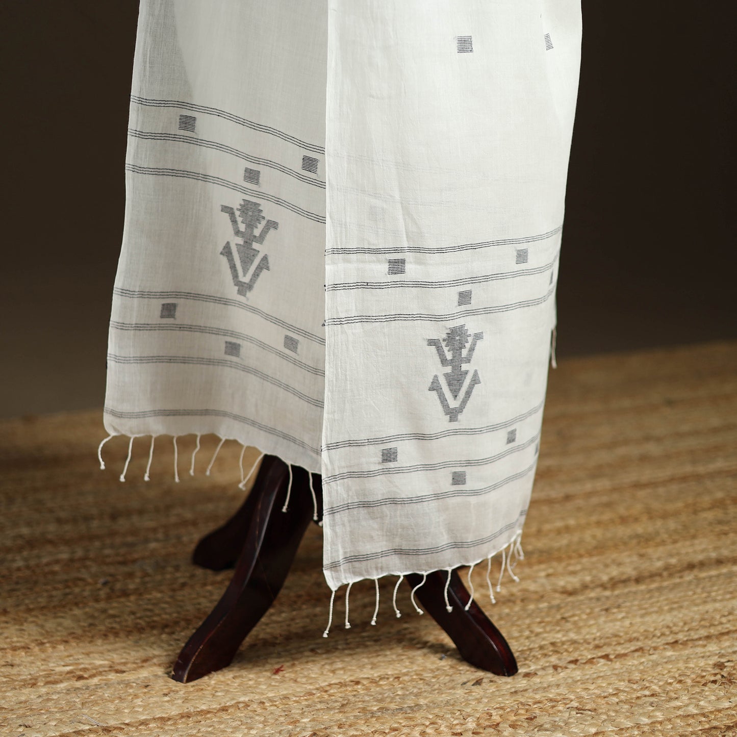 Pure Handloom Cotton Bengal Jamdani Dupatta 34