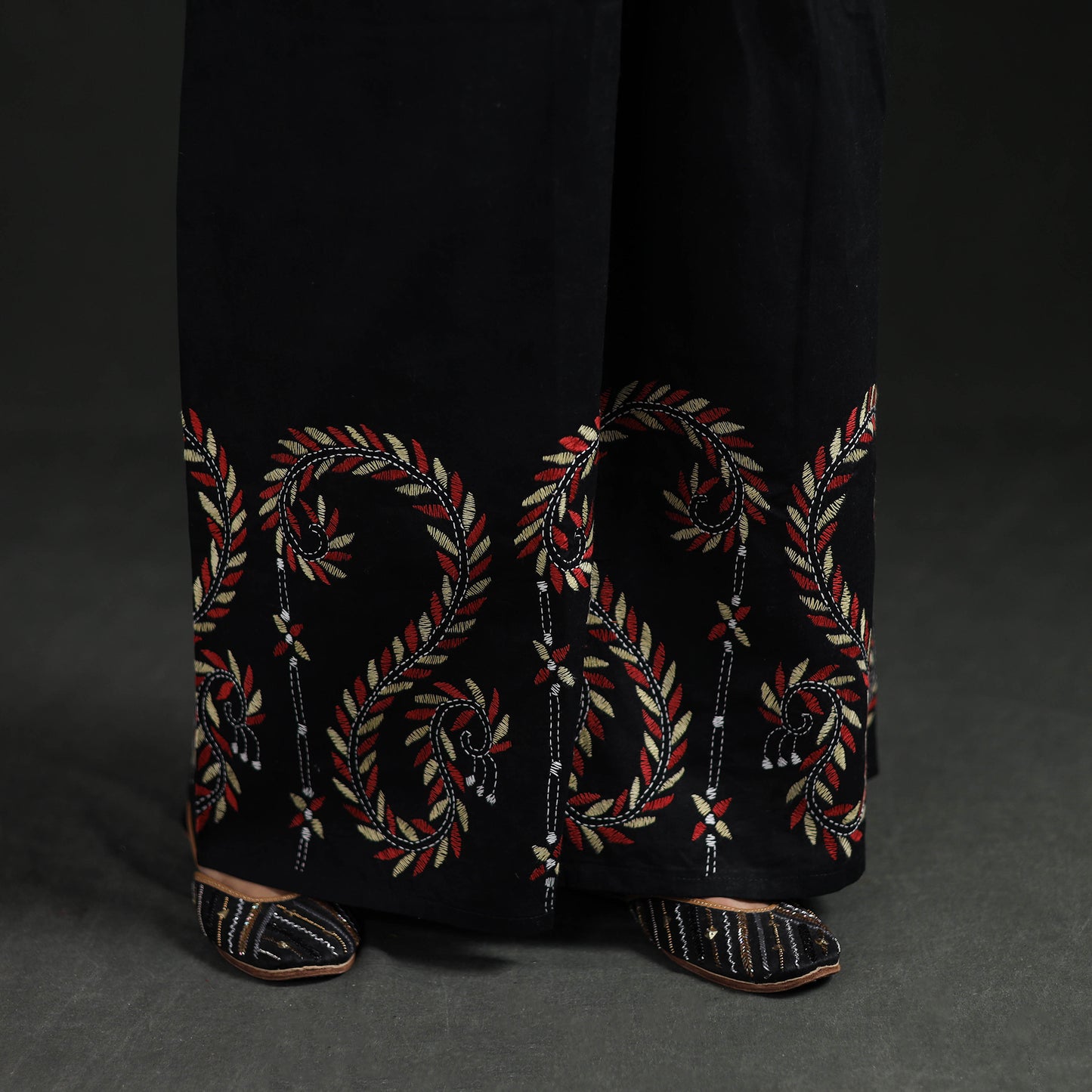 Bengal Kantha Hand Embroidered Cotton Palazzo 83