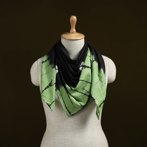 Green - Shibori Tie-Dye Pure Mul Cotton Scarf 03