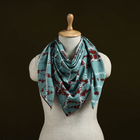 Green - Shibori Tie-Dye Pure Mul Cotton Scarf 04