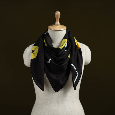 Black - Shibori Tie-Dye Pure Mul Cotton Scarf 05