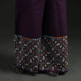 Bengal Kantha Hand Embroidered Cotton Palazzo 04