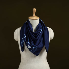 Blue - Shibori Tie-Dye Pure Mul Cotton Scarf 08
