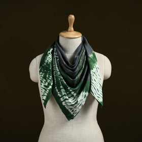 Green - Shibori Tie-Dye Pure Mul Cotton Scarf 09
