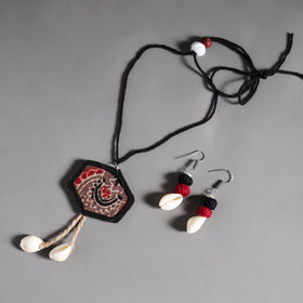 Multicolor - handmade fabart shell work necklace set 20