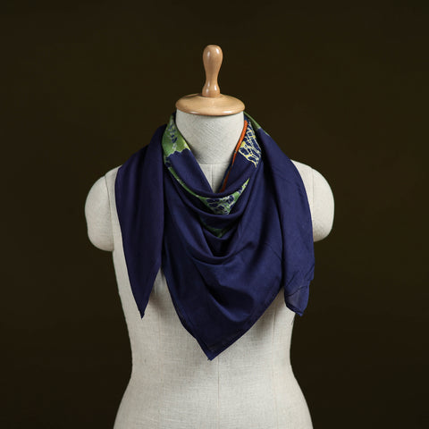 Blue - Shibori Tie-Dye Pure Mul Cotton Scarf 16
