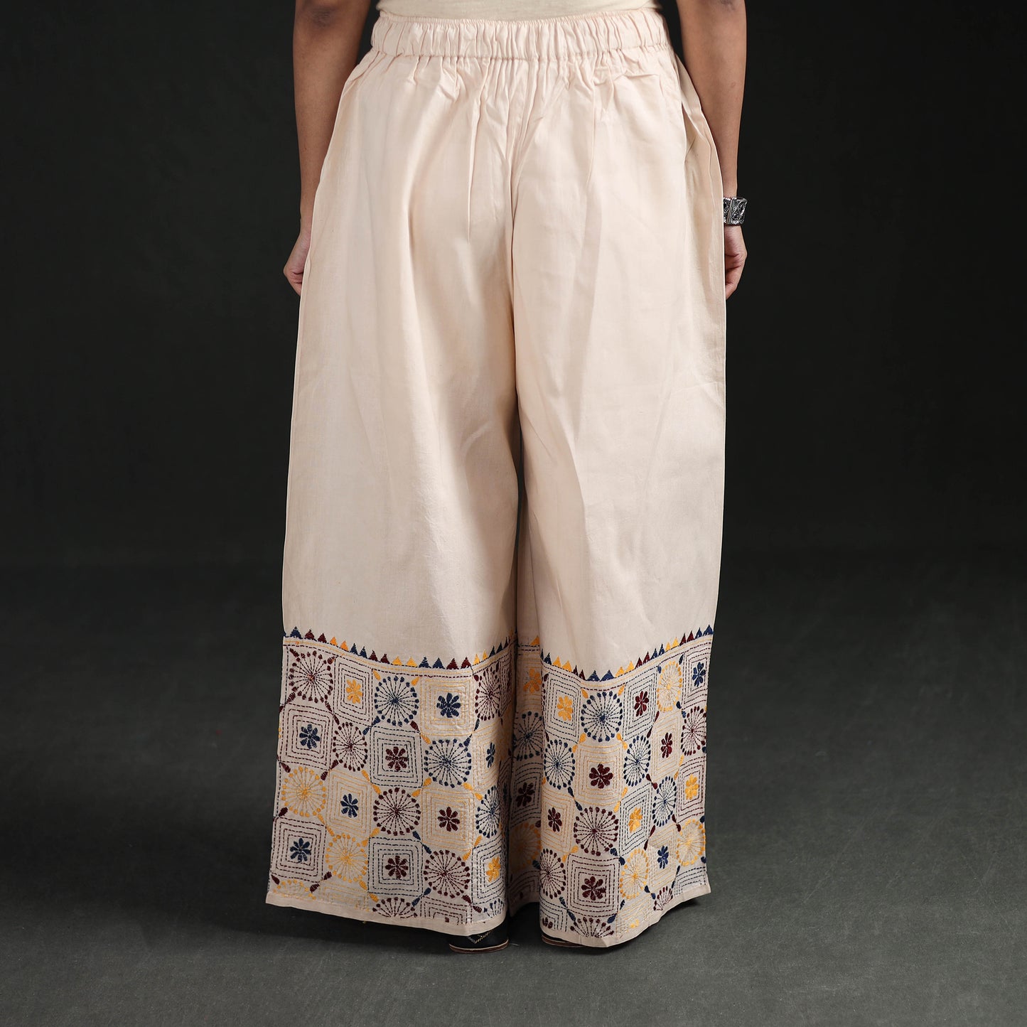 Bengal Kantha Hand Embroidered Cotton Palazzo 03