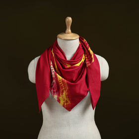 Red - Shibori Tie-Dye Pure Mul Cotton Scarf 17