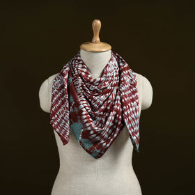 Maroon - Shibori Tie-Dye Pure Mul Cotton Scarf 18