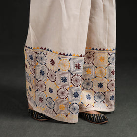 Bengal Kantha Hand Embroidered Cotton Palazzo 03