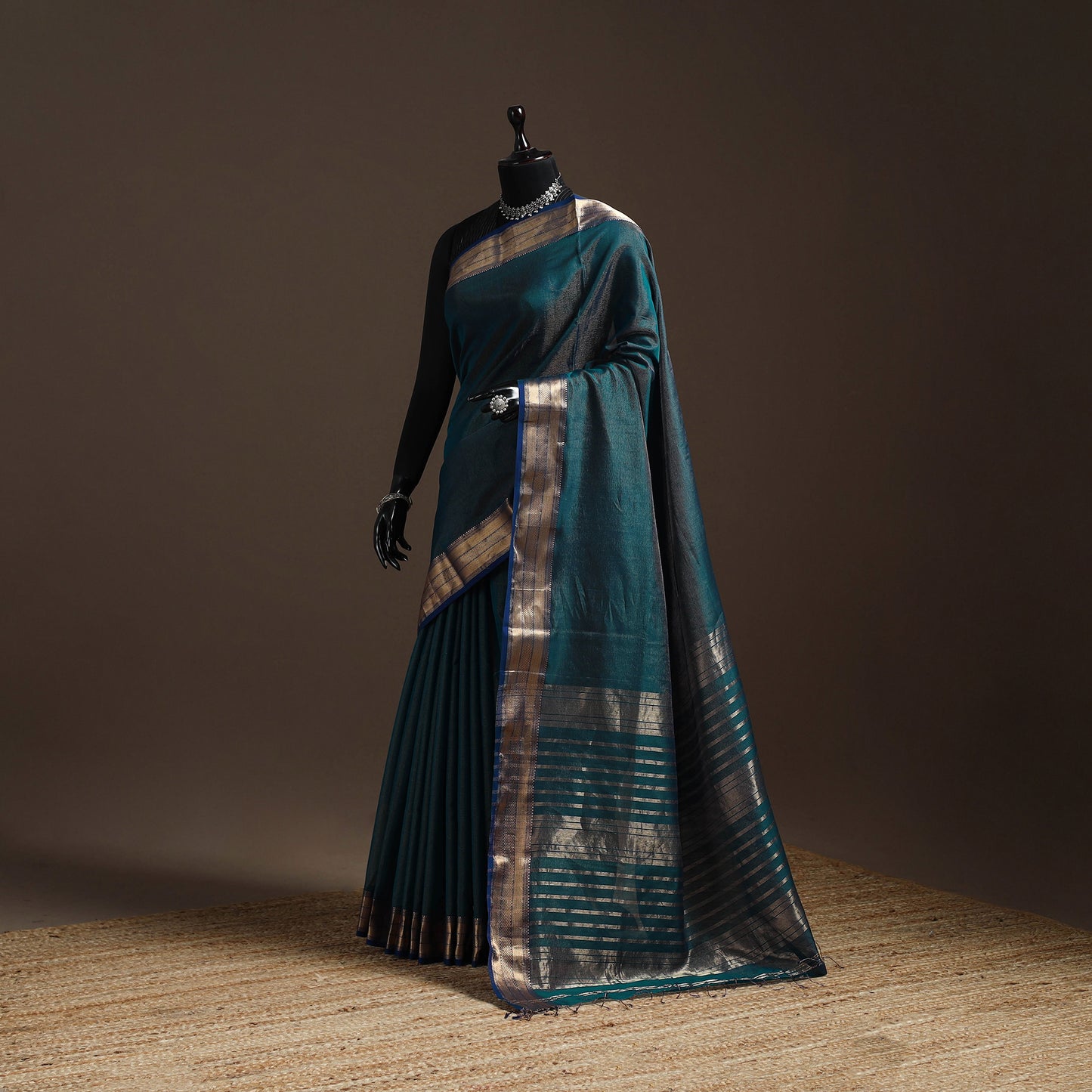 Handloom Tissue Zari Maheshwari Saree with Border 29