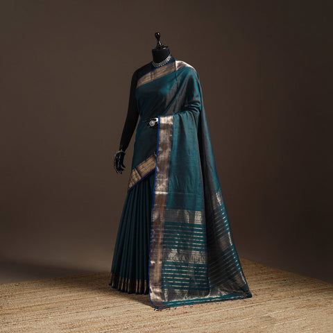 Handloom Tissue Zari Maheshwari Saree with Border 29