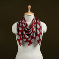 Red - Bagh Hand Block Print Modal Silk Scarf 04