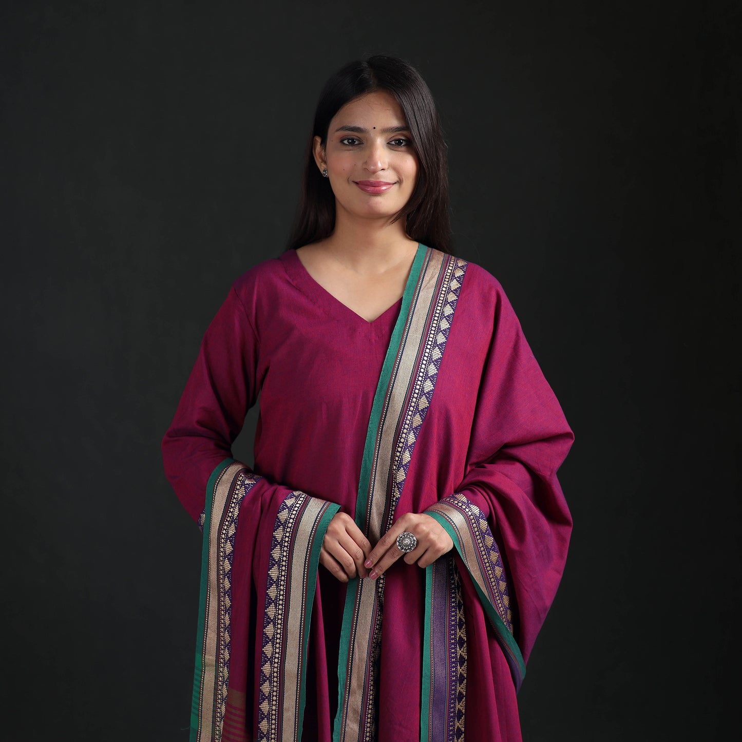 Dharwad Cotton Suit Set with Dupatta for Women 03