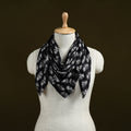 Black - Bagh Hand Block Print Modal Silk Scarf 09