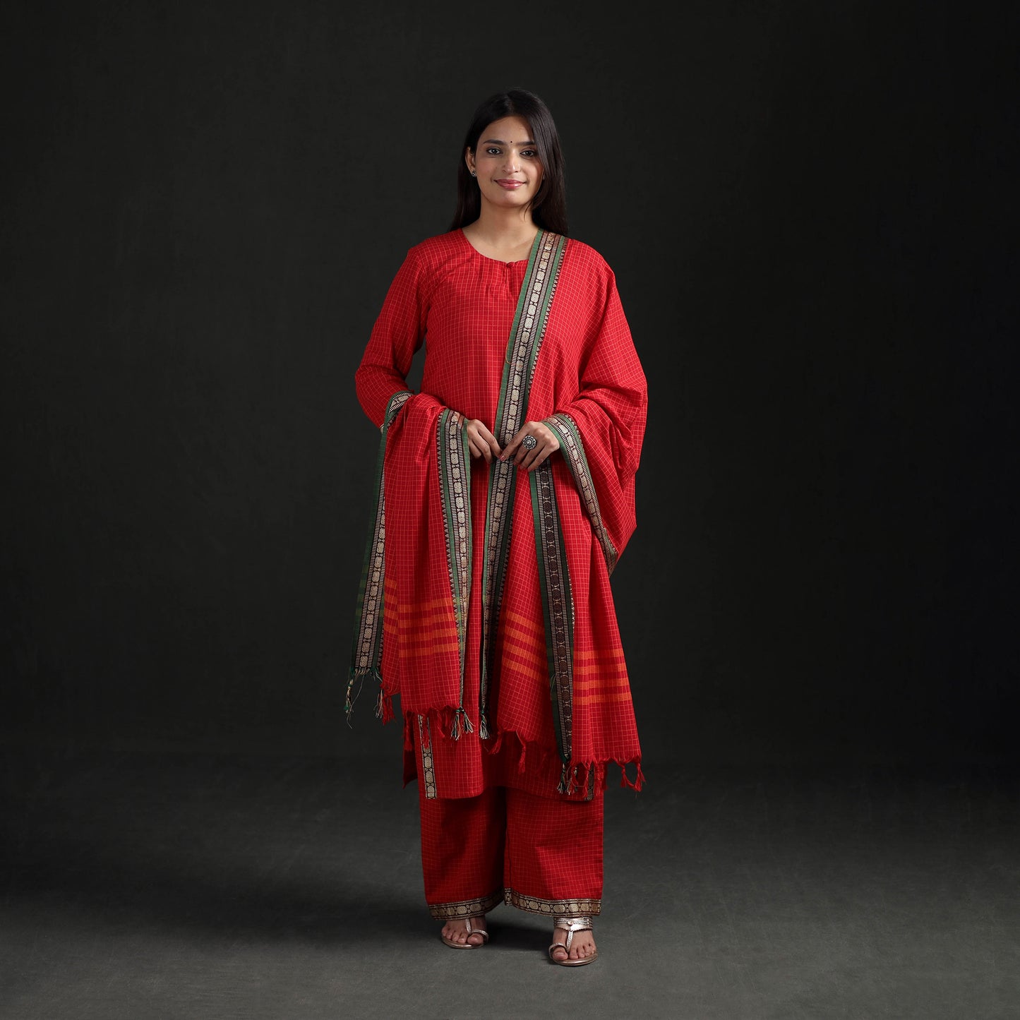 Dharwad Cotton Suit Set with Dupatta for Women 06