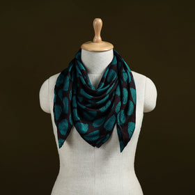 Blue - Bagh Hand Block Print Modal Silk Scarf 11