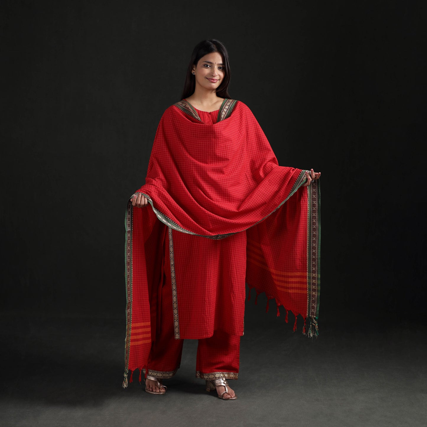Dharwad Cotton Suit Set with Dupatta for Women 06