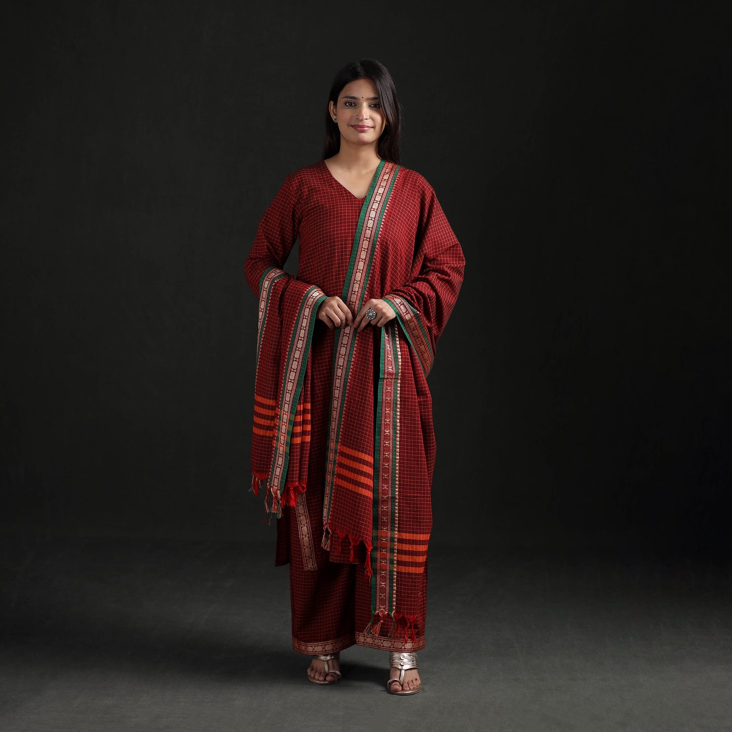 Dharwad Cotton Suit Set with Dupatta for Women 04