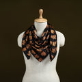 Black - Bagh Hand Block Print Modal Silk Scarf 15
