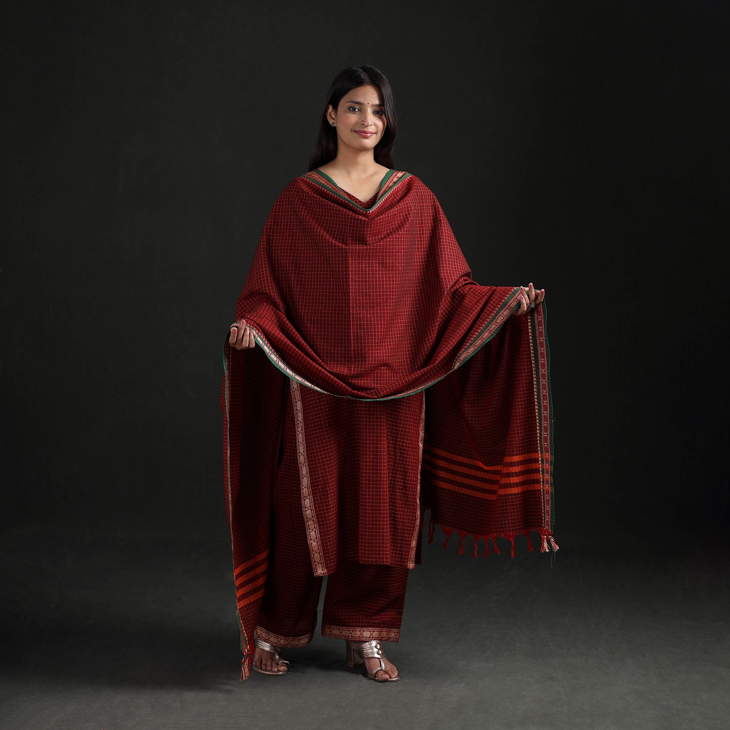 Dharwad Cotton Suit Set with Dupatta for Women 04