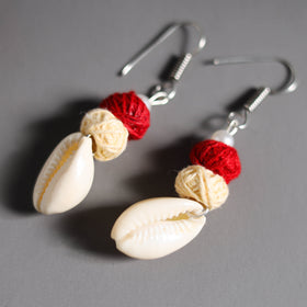 Multicolor handmade fabart shell work necklace set 07