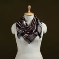 Multicolor - Ajrakh Hand Block Print Natural Dyed Modal Silk Scarf 26