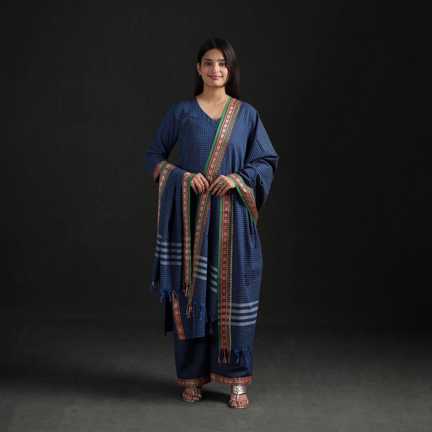 Dharwad Cotton Suit Set with Dupatta for Women 05