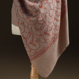 Kashmiri Sozni Heavy Hand Embroidered Pure Handwoven Merino Wool Shawl 25