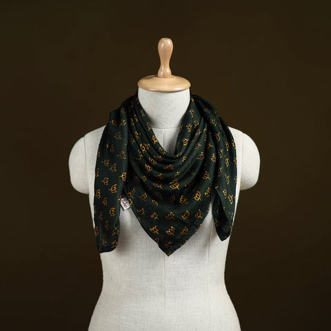 Ajrakh Hand Block Print Natural Dyed Modal Silk Scarf 32