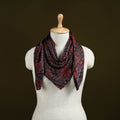 Red - Ajrakh Hand Block Print Natural Dyed Modal Silk Scarf 33