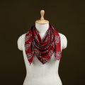 Red - Bagh Hand Block Print Modal Silk Scarf 35