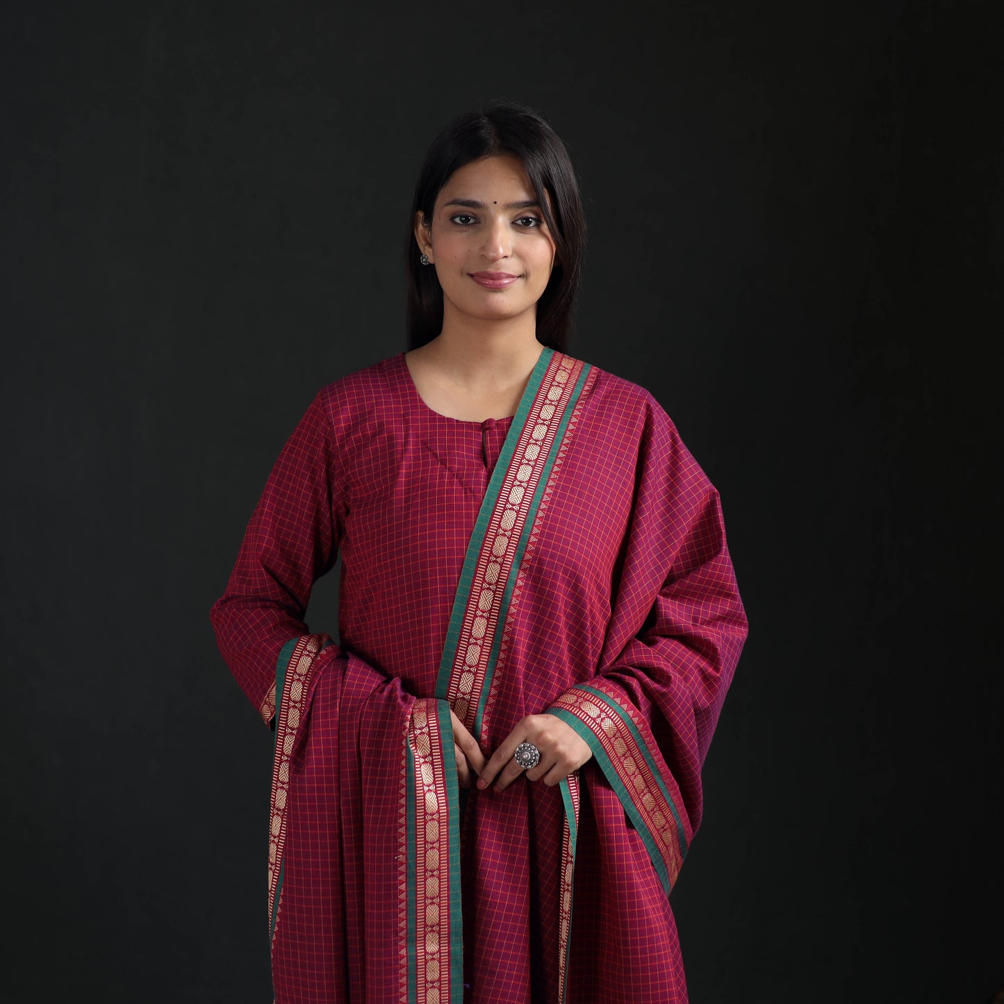 Dharwad Cotton Suit Set with Dupatta for Women 07