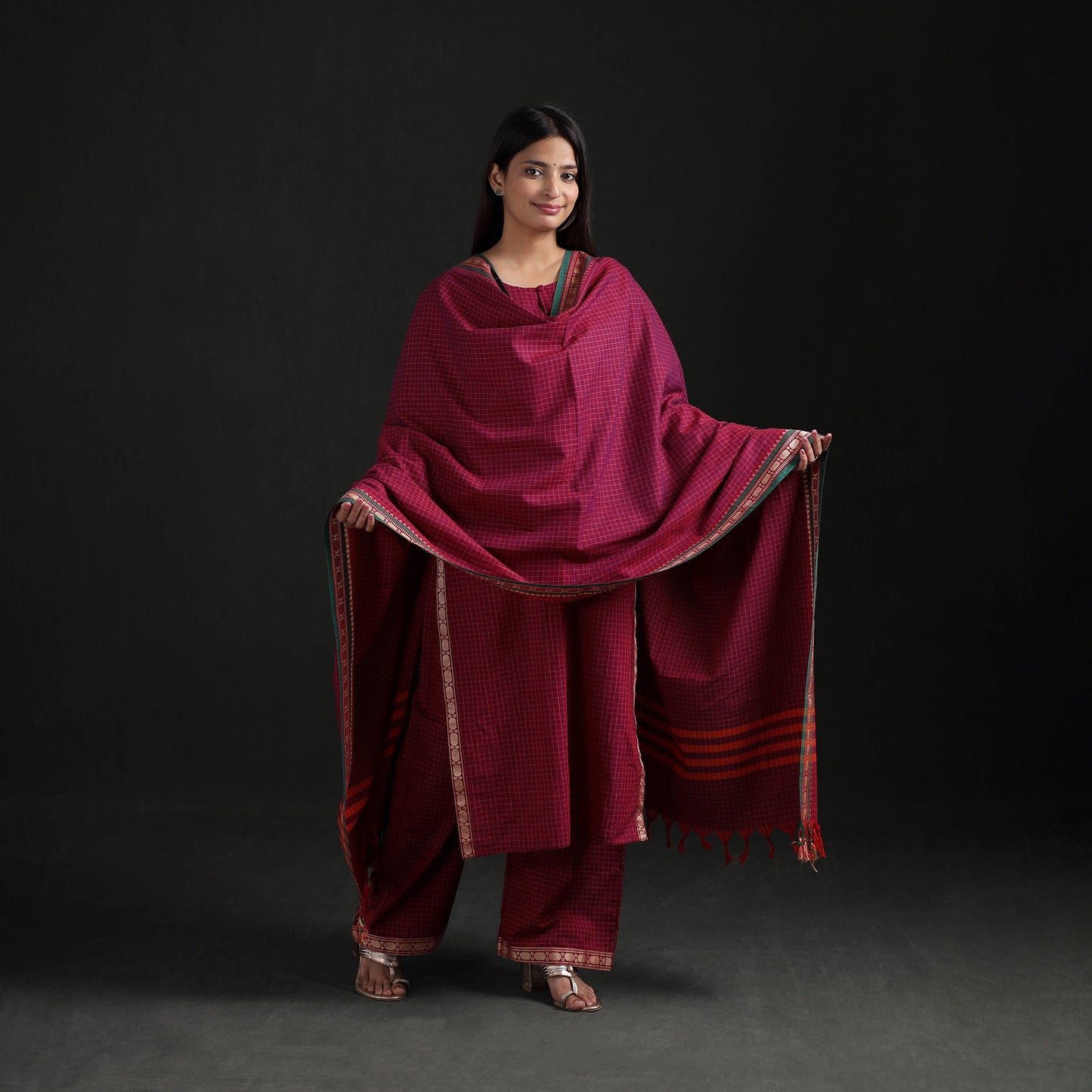 Dharwad Cotton Suit Set with Dupatta for Women 07