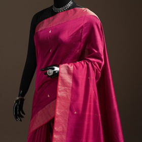 Handloom Buti Maheshwari Saree with Zari Border 19