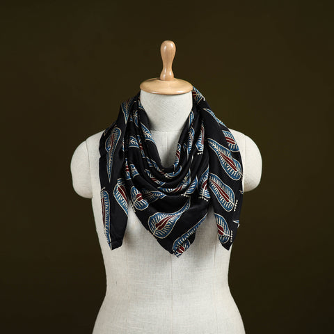 Ajrakh Hand Block Print Natural Dyed Modal Silk Scarf 45